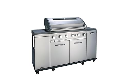 Grillchef Gasgrillkueche 6Br + Sb Gasgrill Edelstahl 162,5 x 55,5 x 119,5 cm