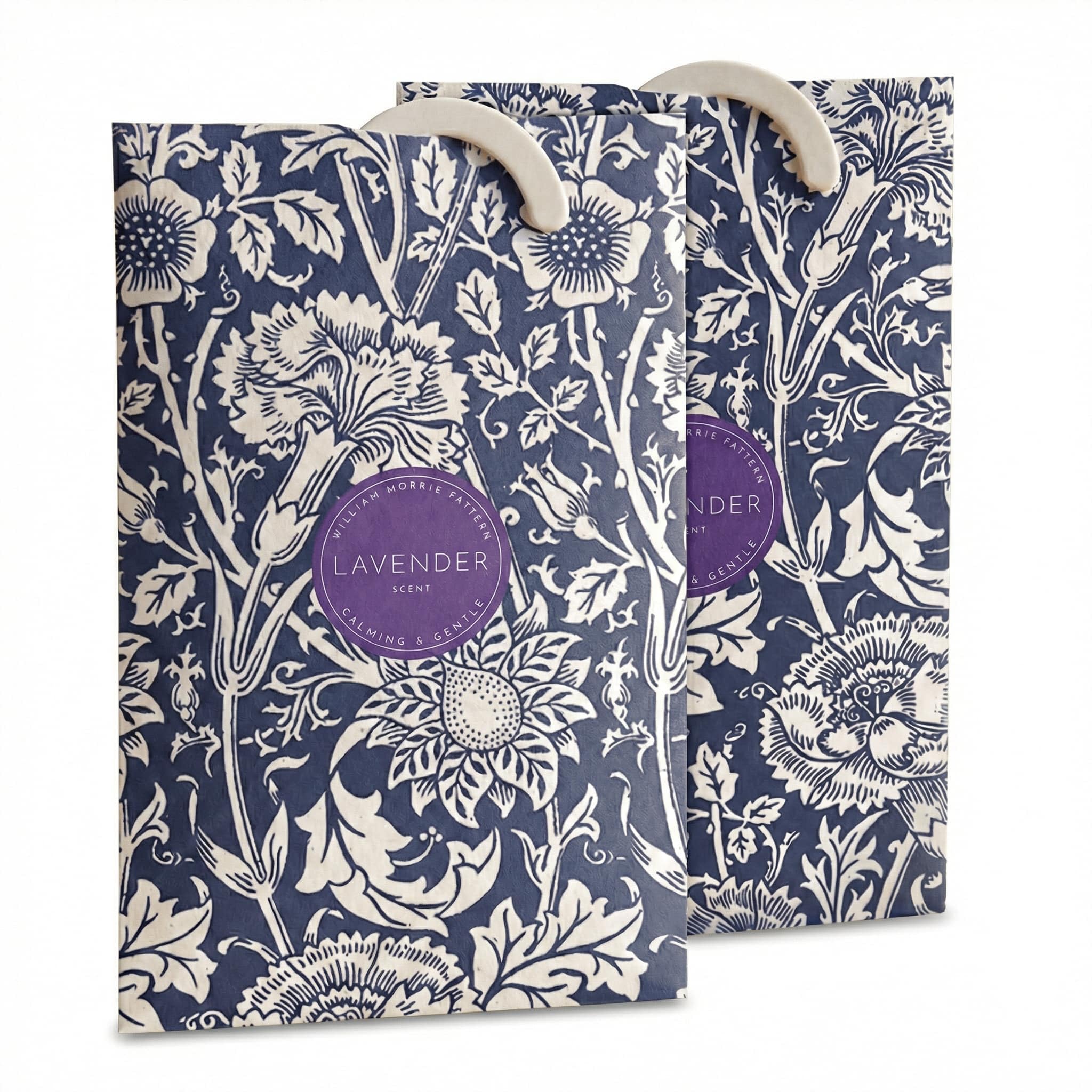 The Master Herbalist Lavender Scented Wardrobe Freshener Sachets in a William Morris Design in Blue | Pack of 2