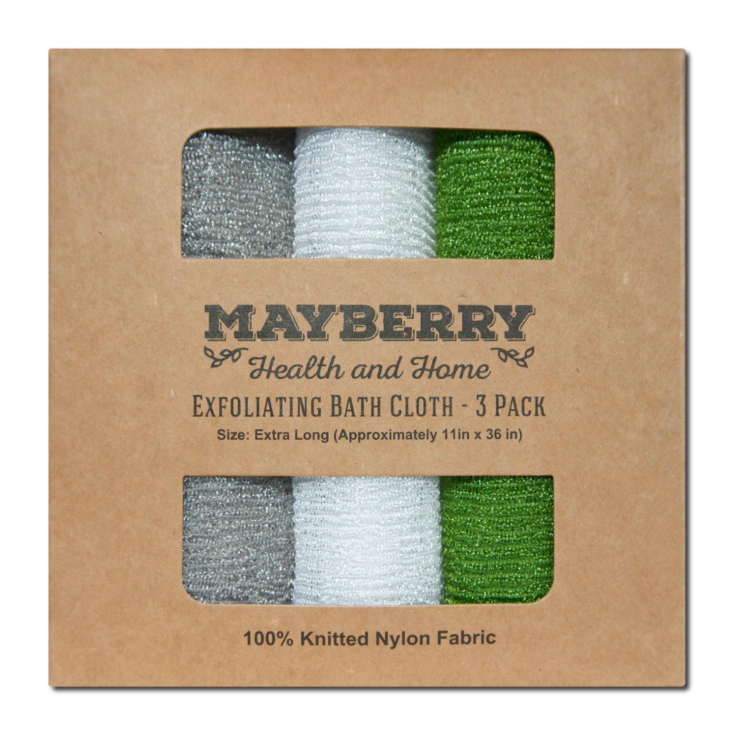 Exfoliating Bath Cloth Towel Pack Gray White Green Nylon ...