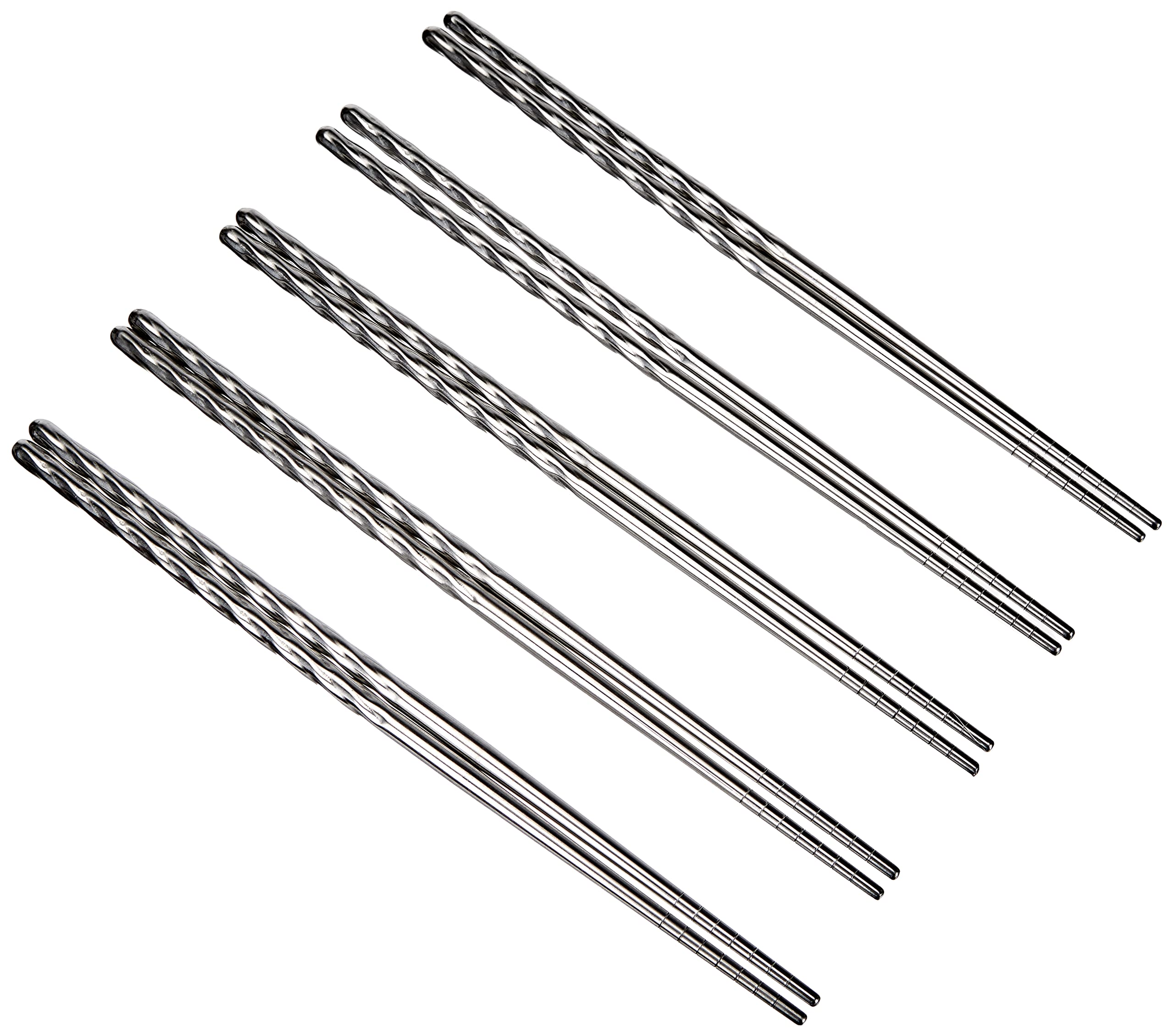 Fackelmann Chopsticks Set, Stainless Steel, Silver, 23cm, 5 Pair