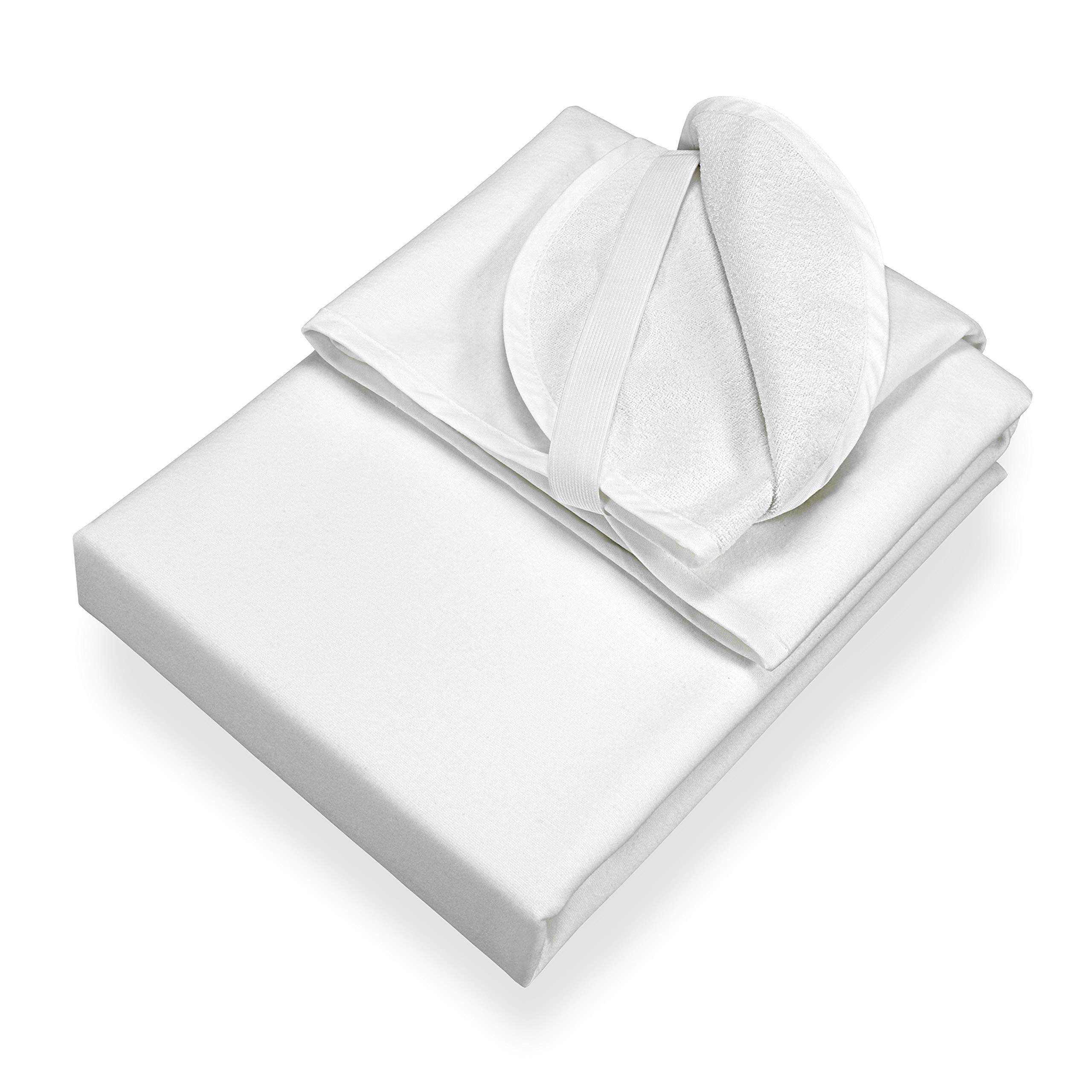 SETEX molleton/terry mattress protector, reversible, Generation, white, series MOFR, White, 160 x 200 cm