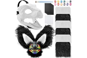 Seenelling 13 Pcs DIY Dino Mask Kit Hard Plastic Dinosaur Mask Furry Therian Dino Costume Kit Animal Dinosaur Party Costume