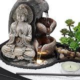 BTGGG Buddha Water Fountain LED Lights Tabletop Indoor Outdoor 29x21x22cm view 3