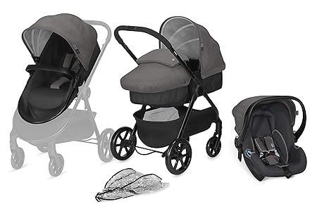 cbx 3-in-1 Kombikinderwagen, Kinderwagen Onida mit Babyschale Shima, inkl. Regenverdeck, Ab Geburt, Comfy Grey