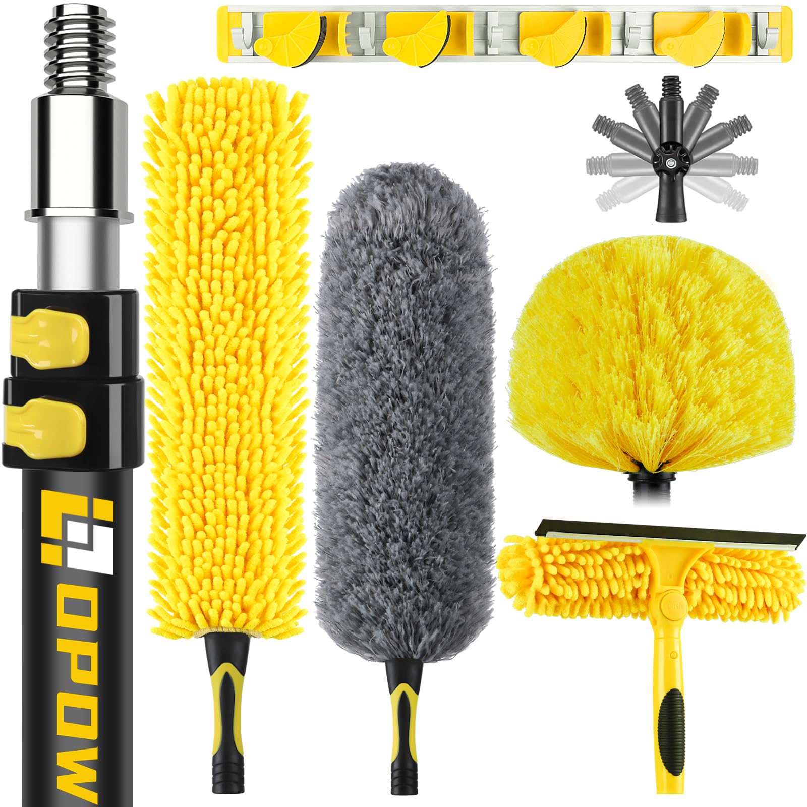 Photo 1 of 20 Foot High Ceiling Duster Kits with 5-12ft Heavy Duty Extension Pole, High Reach Duster for Cleaning,Microfiber Feather Duster,Cobweb Duster,Ceiling Fan Duster,Window Squeegee & Cleaner