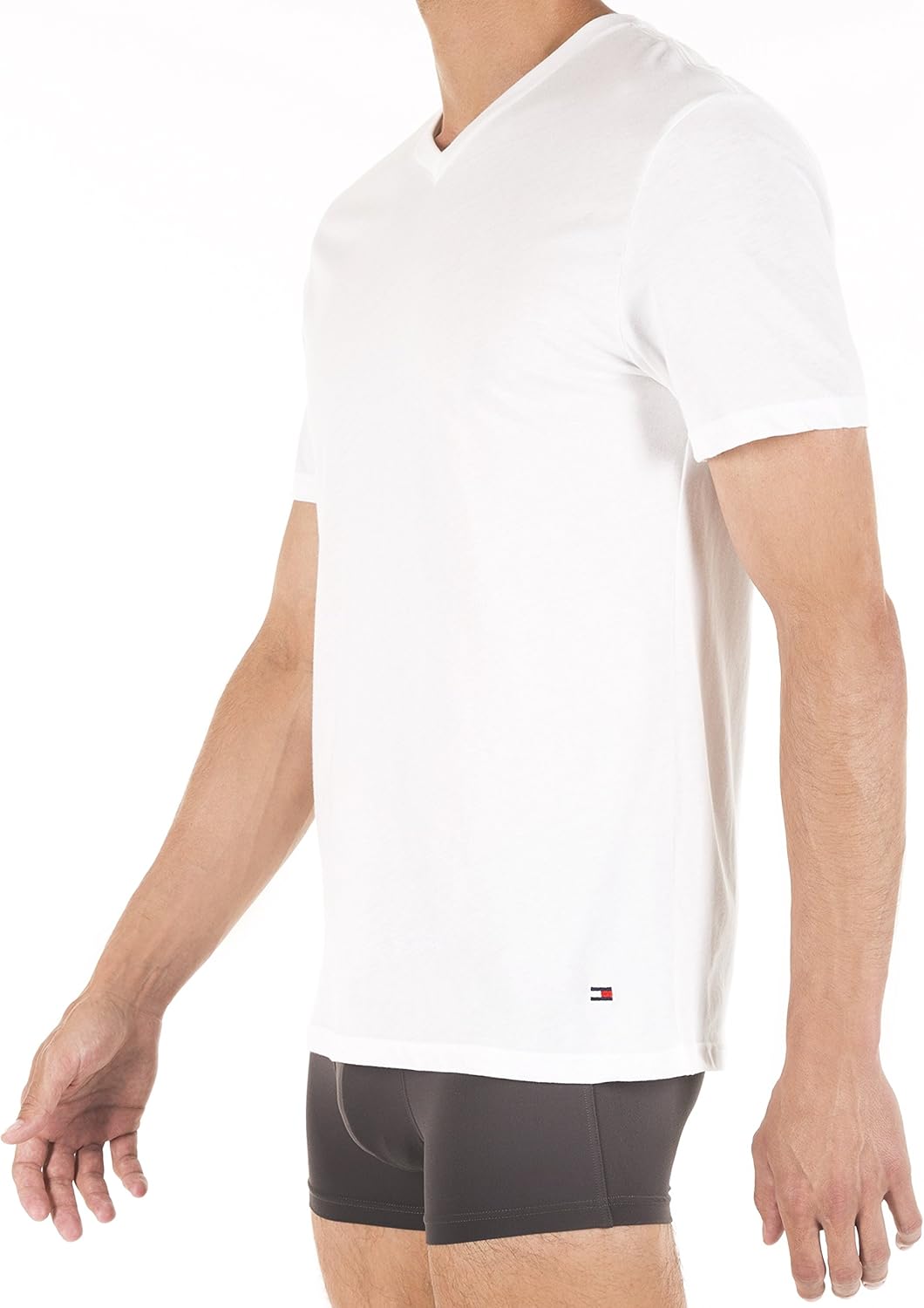Tommy Hilfiger Men's Flag V Neck Tee at  Men’s Clothing store