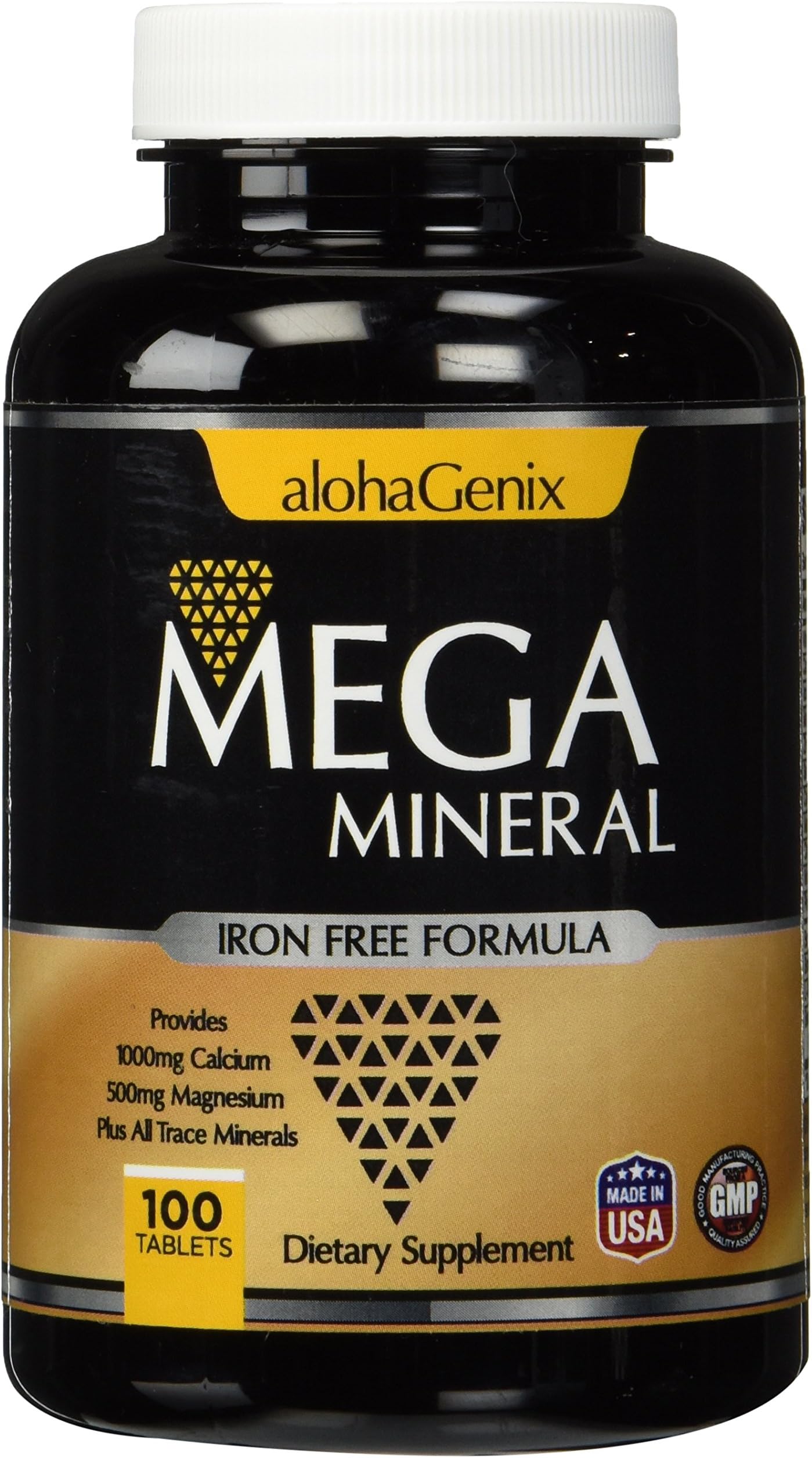 Mega Multi-Mineral Complete All-In-One Supplement ✮ Iron-Free Formula ✮ Provides 1000mg Calcium, 500mg Magnesium, Plus All Trace Minerals ✮ Proudly Made in USA ✮ 100% Money Back Guarantee, 100 Tablets