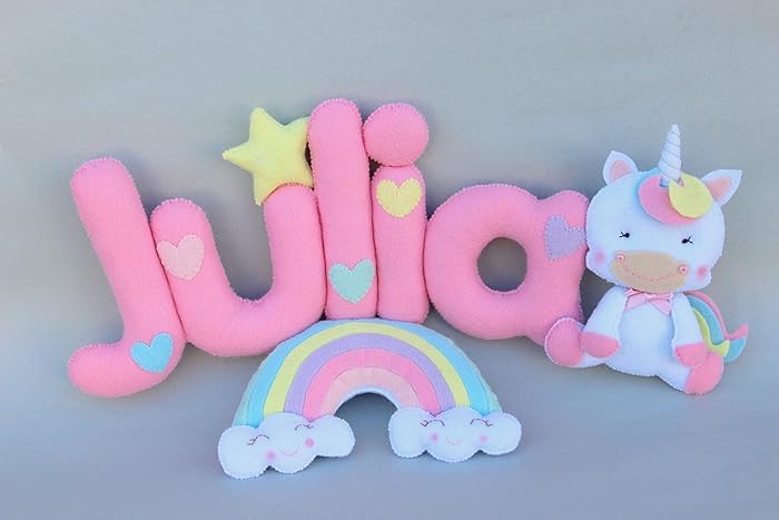 Nombre personalizado, Adorno de puerta nombre bebé decoración unicornio