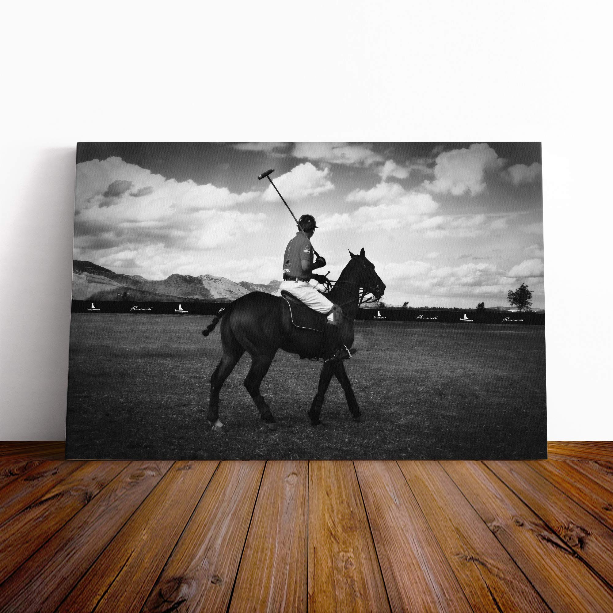 Polo Horse Canvas Print | Gallery Wrapped 30mm Frame Wall Art | 20x14 inches | Ready to Hang | Modern Animals Picture | Living Room Bedroom Lounge Office