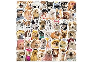 110PCS Funny Holographic Vinyl Dog Meme Stickers, Waterproof Cute Decals for Water Bottle, Phone, Kindle, Laptop, Journal, Sc