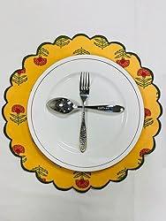 Ridhi Pestal Orange Bo-ho Round Place Mat Double