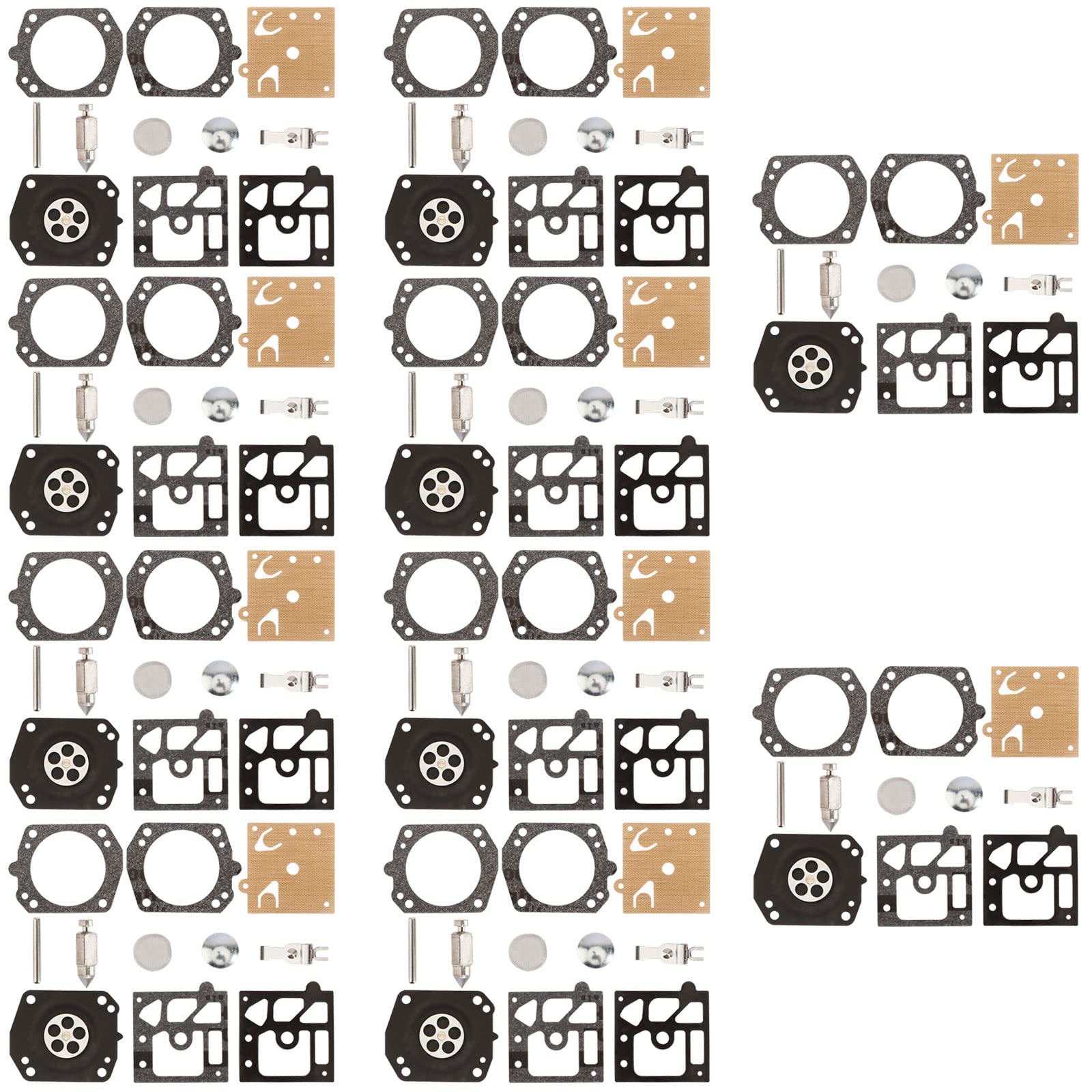 QAZAKY Carburetor Diaphragm Rebuild Kit Compatible with K24-HDA 340 345 346 346XP 350 351 353 357 357XP 359 359EPA 359XP XP EPA HDA Type Carb 171 174 175 181 182 190 191 198 199 K24HDA Pack of 10
