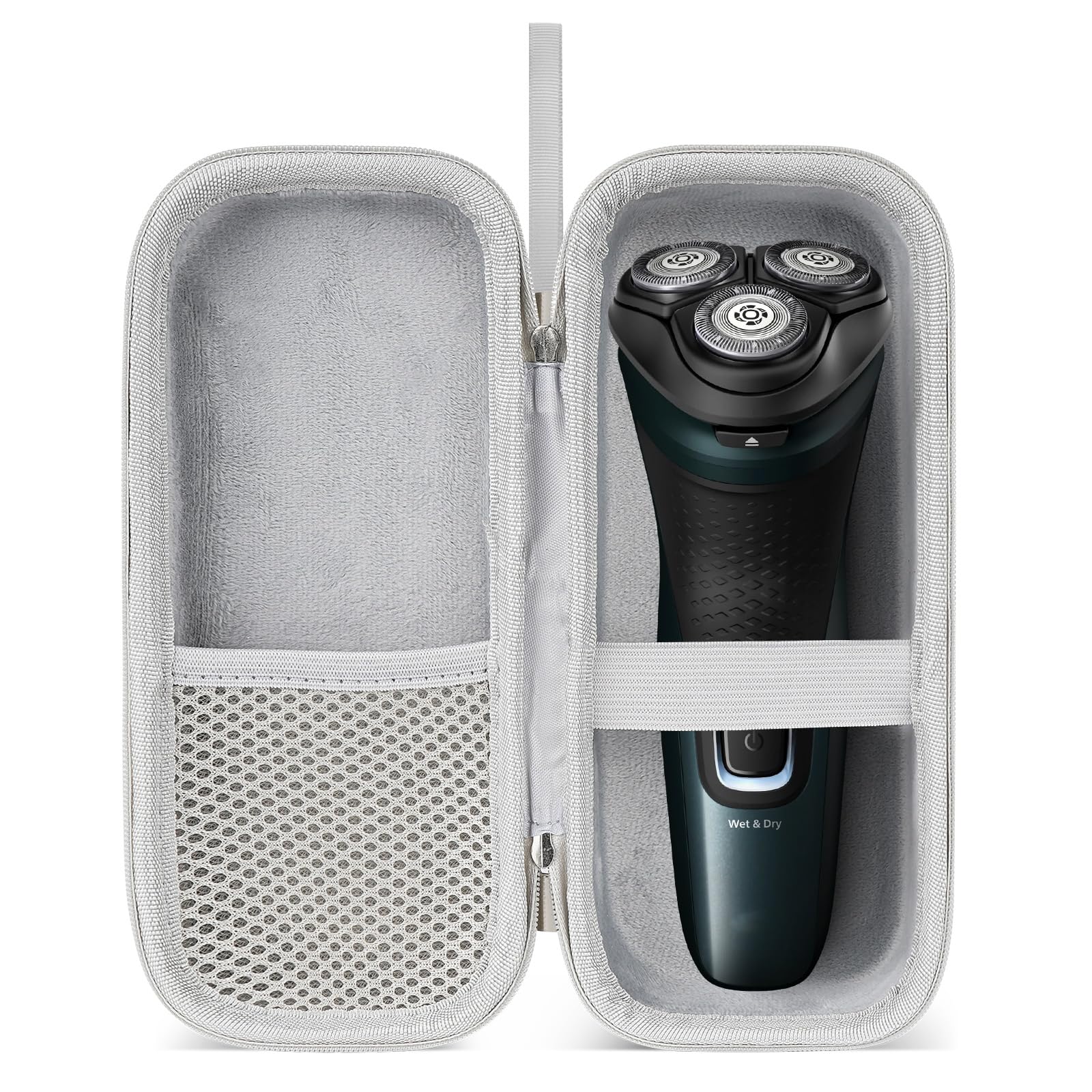Linkidea Hard Shell Shaver Travel Case, Compatible with Philips Norelco 2400, 3600, MANSPOT Electric Razor, Portable Storage Organizer (Silver)