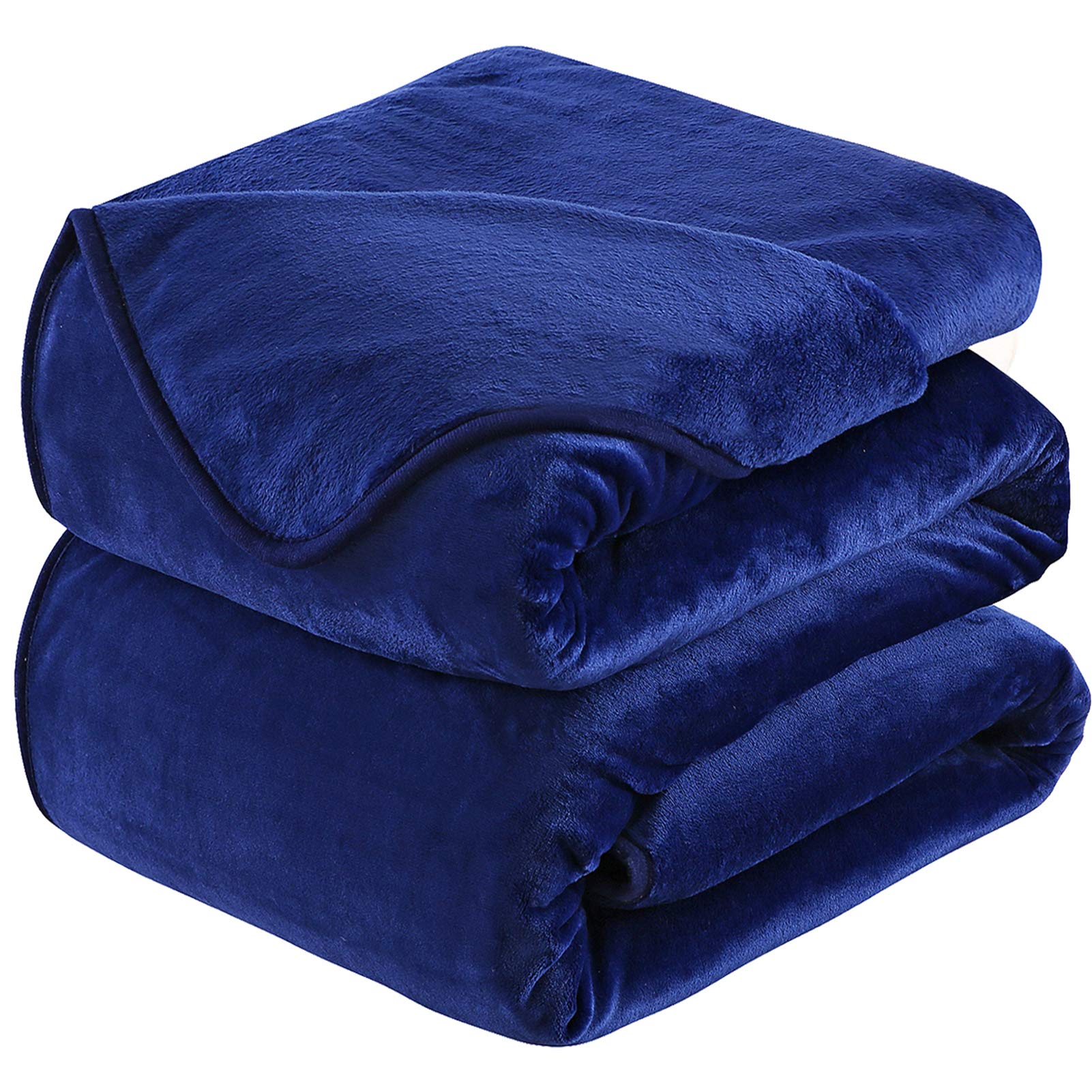 HOZY Thick Fleece Blanket, 150 x 200 cm, Dark Blue, Soft and Warm, Bedspread and Flannel Sofa Blanket, Reversible Double Sided — image 1