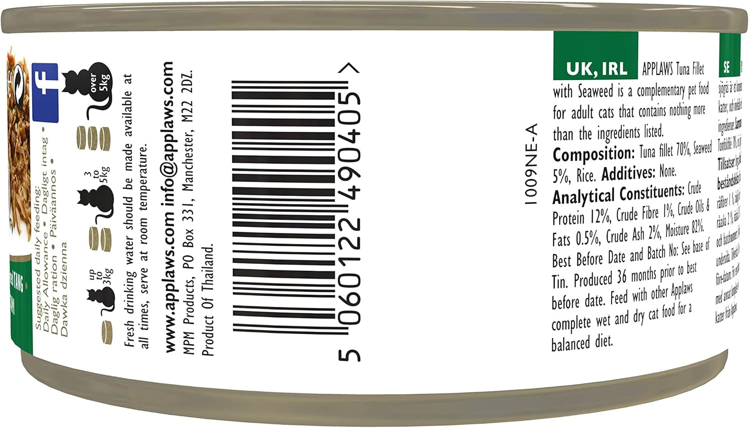Applaws 100% Natural Cat Food, Tuna Fillet and Seaweed, 70 g Tin (Pack of 24), 70g, 70 g (Pack of 24) - Image 5