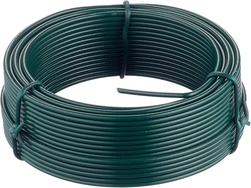 Merriway BH05777 2.0mm x 20m Green Plastic Coated Garden Wire