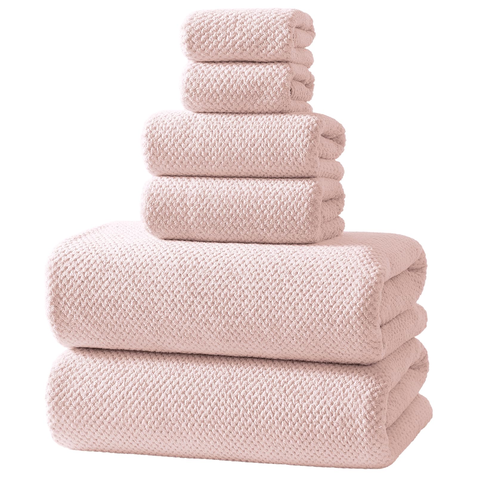 Photo 1 of ** SIMILAR IMAGE UNKNOWN BRAND***REDKISS Pink Towel Set, 6 Piece Premium Soft Bath Towel Set, Highly Absorbent Luxury 6-Pack with 2 Bath Towels, 2 Hand Towels, 2 Washcloths for Bathroom, Gym, Hotel, and Spa Daily Use