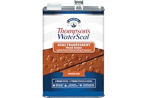 THOMPSON'S Thompson’s WaterSeal Semi-Transparent Waterproofing Wood Stain and Sealer, Sedona Red, 1 Gallon