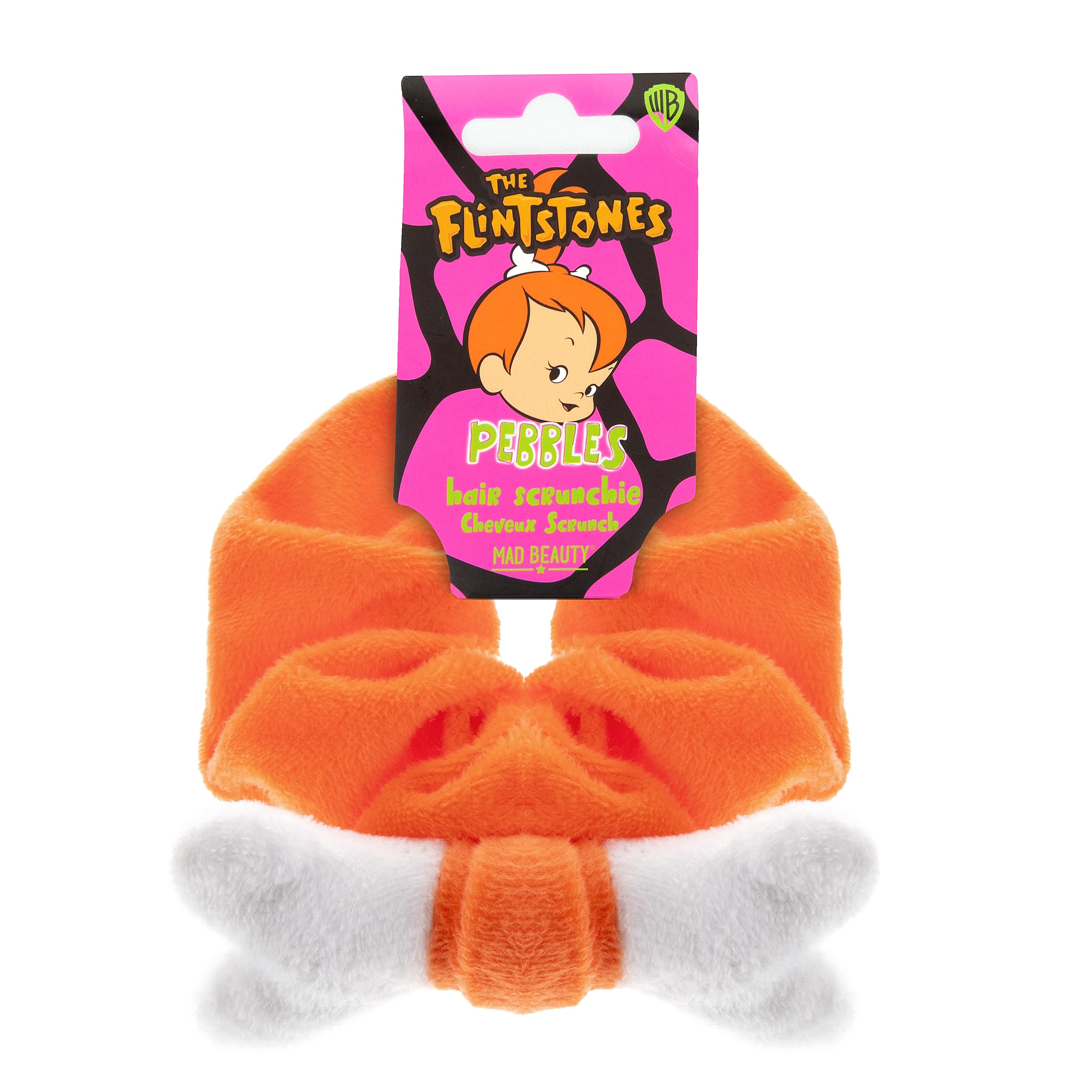 The Flintstones Pebbles Hair Scunchie | Mad Beauty | With Bone Design - Cute Haircare Gift for Women, Mom, Wife