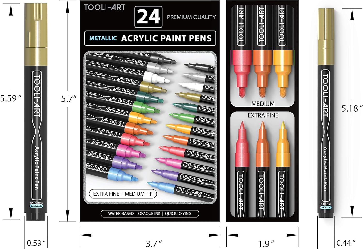 Acrylic Paint Markers Paint Pens Special Colours Set Extra Fine And Medium Tip Combo for Rock Painting Canvas, Fabric, Glass - Image 5