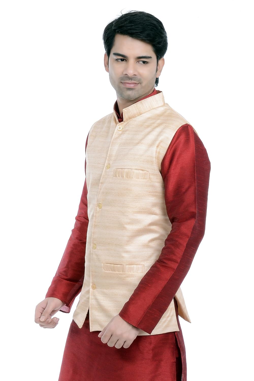 vastramay mens cotton blend nehru jackets (beige_vasmjbg001)