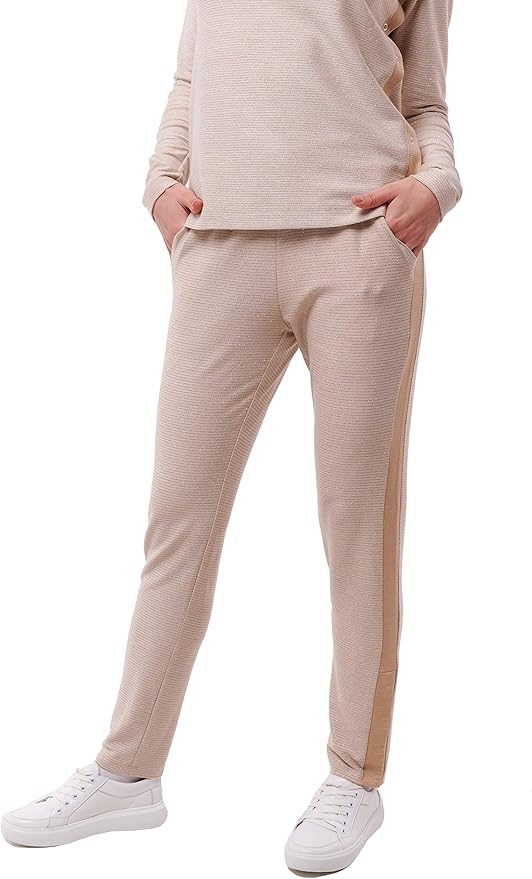 Easy Access Pants with A Row of 4 Snaps on The Ankle Cream at Amazon