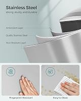 SONGMICS 48L Slim Kitchen Bin Stainless Steel with Soft-Close Lid view 4