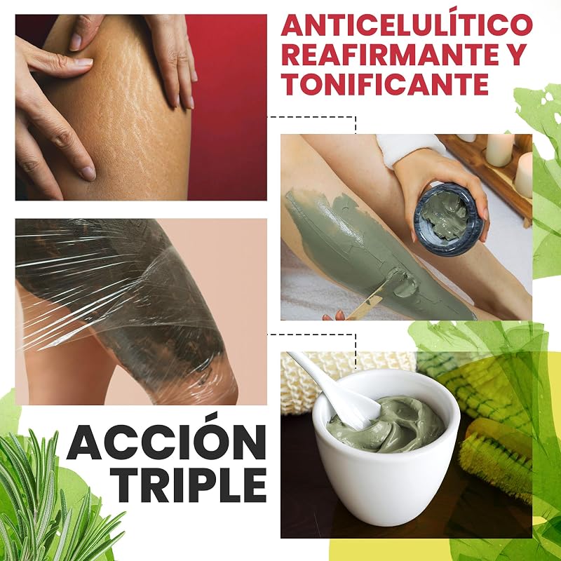 Lama de Algas Anticelulite: Combate a Celulite e a Flaccidez do Corpo. Efeito Firme e Resultados Visíveis. Tratamento Profissional de Choque SPA com Lama - Pronto a Usar - 6000 g 6 kg