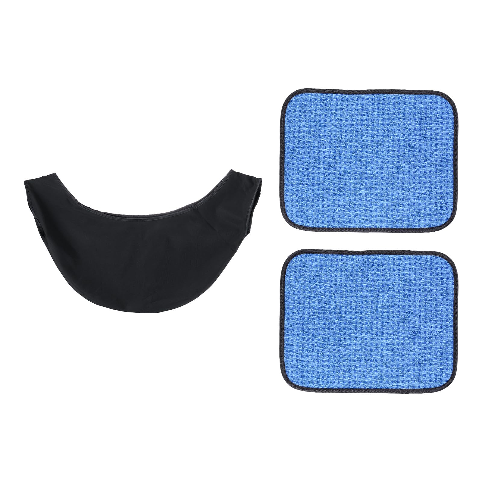 PATIKIL Microfiber Bowling Ball Shammy Pad 10" x 8", 2 Pack Bowling Ball Towel Cleaner Non-Slip with Seesaw Bag for Storage Bowling Ball, Blue