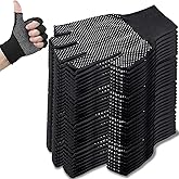 ABUDDER 24 Pairs Fingerless Work Gloves Bulk - Half-Finger Gloves - Lightweight Thin Glove for Driving Cycling Working