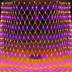 WATERGLIDE Outdoor Halloween Net Lights, 12FT x 5FT