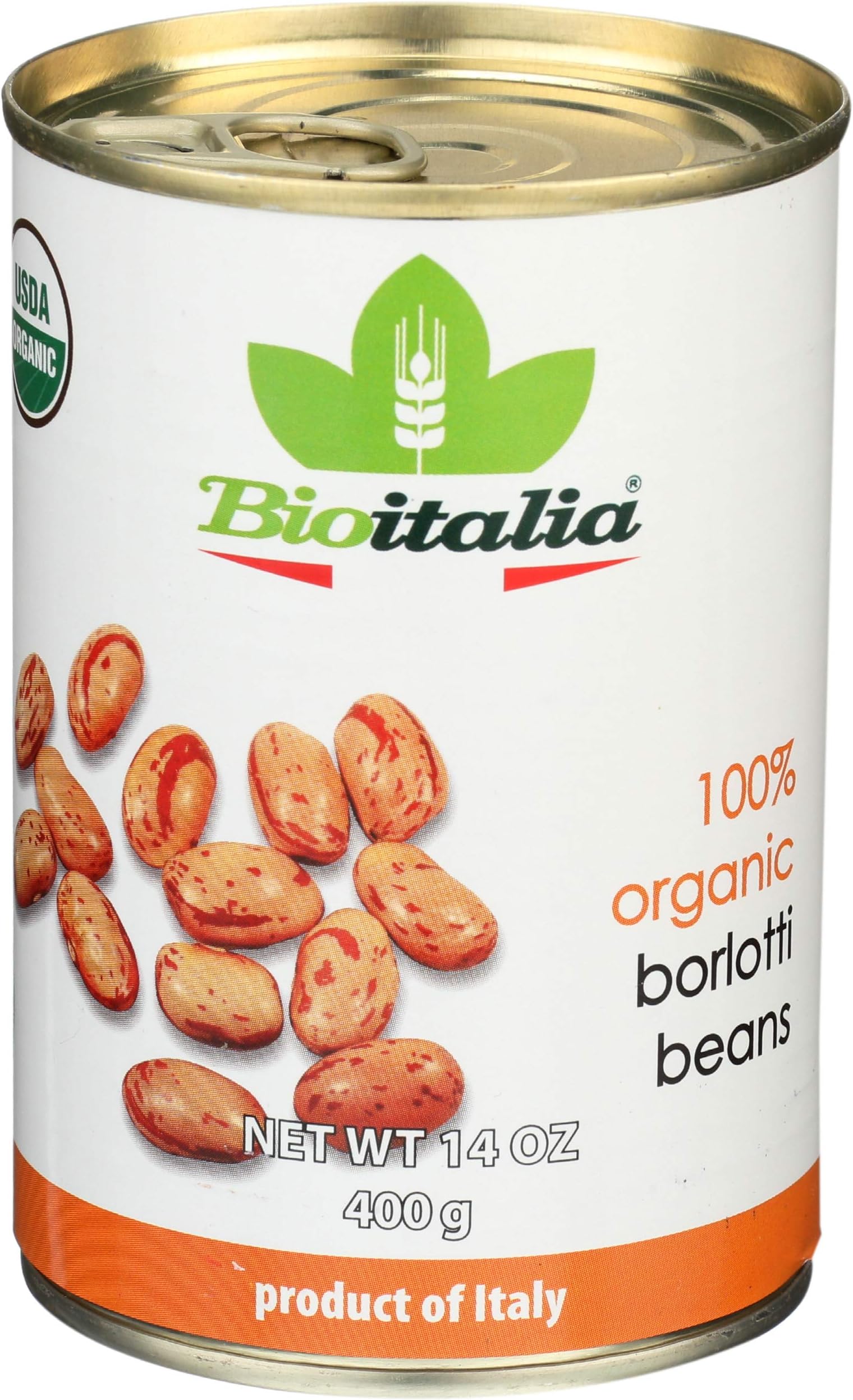 Bioitalia, Beans Borlotti Organic, 14 Ounce