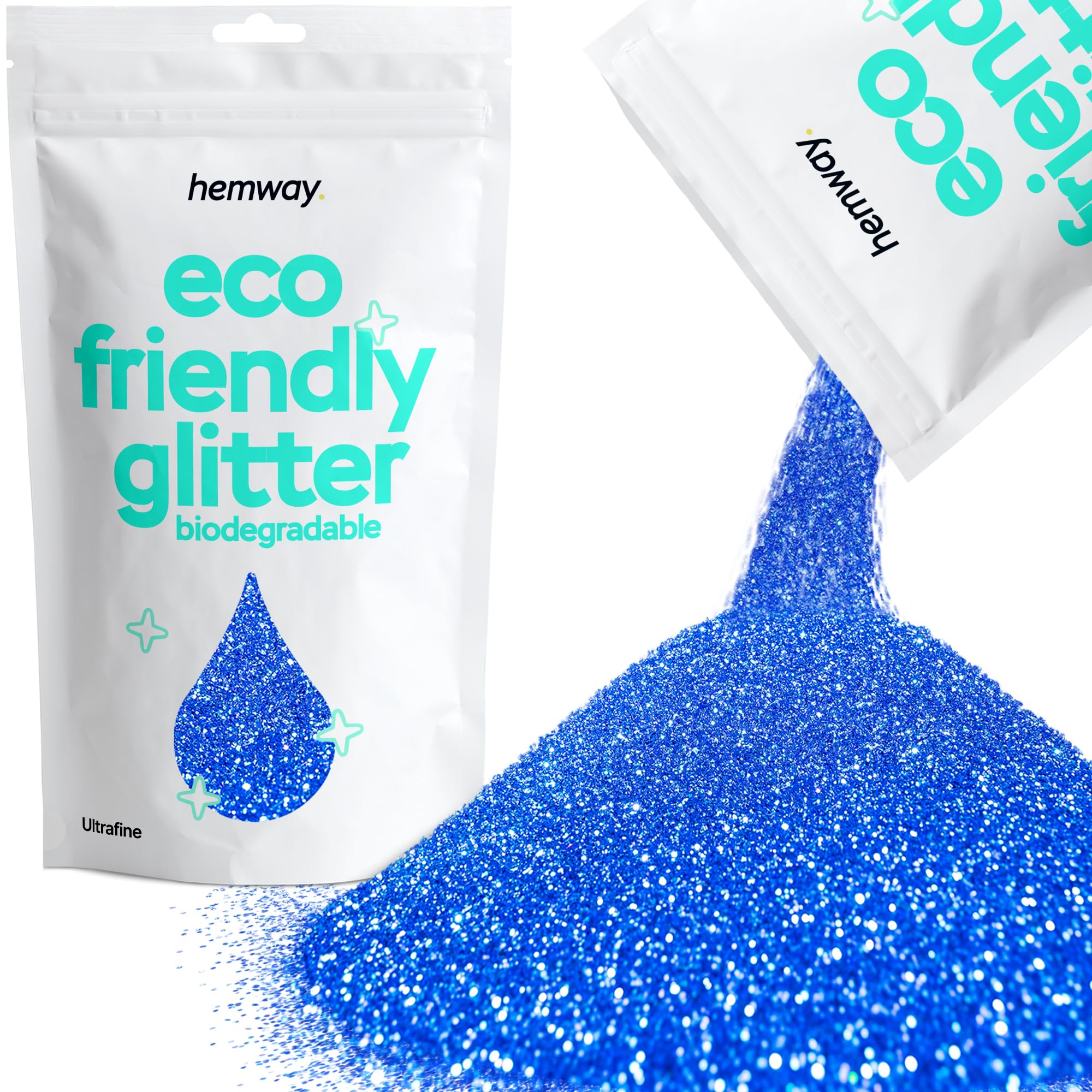 Eco Friendly Biodegradable Glitter | Sapphire Blue - Ultrafine 100g, Plant Based, Biodegradable Glitter for Craft, Face, Hair, Nail, Body and Festival - Hemway — image 1