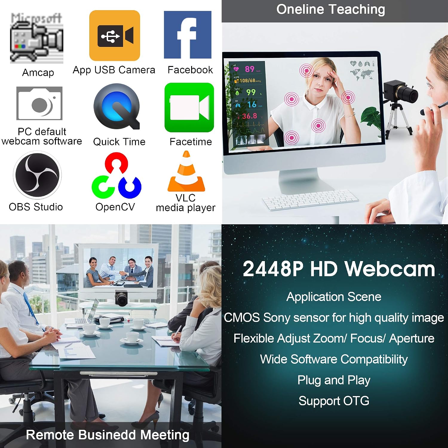 ELP 8 Megapixel Zoom Web Camera IMX179 Sensor USB Camera 2448P Webcam HD 2.8-12 mm Variable Focus Manual Lens Camera Supports Windows/Linux/Android/Raspberry Pi USB8MP02G-SFV (2.8-12 mm) - Image 5