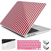 Yebiseven for MacBook Pro 14 Inch Case M5 M4 M3 M2 M1 2025 2024-2021 Model A3434/A3112/A3401/A3185/A2918/A2992/A2779/A2442,Hard Shell with Keyboard Cover+Trackpad Film+OTG Adapter, Strawberry Jam