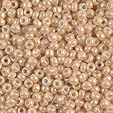 Miyuki Round Rocaille Seed Beads Size 8/0 Light Caramel/Dark Beige Ceylon 22 Gram Tube