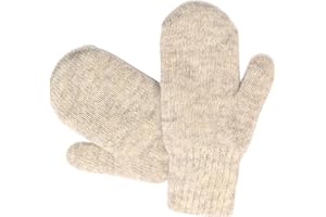 ZAYA KIDS 100% Organic Wool Mittens, Double-Layer of Natural Dye-Free Mongolian Sheep Wool, Warm Cozy, One pair