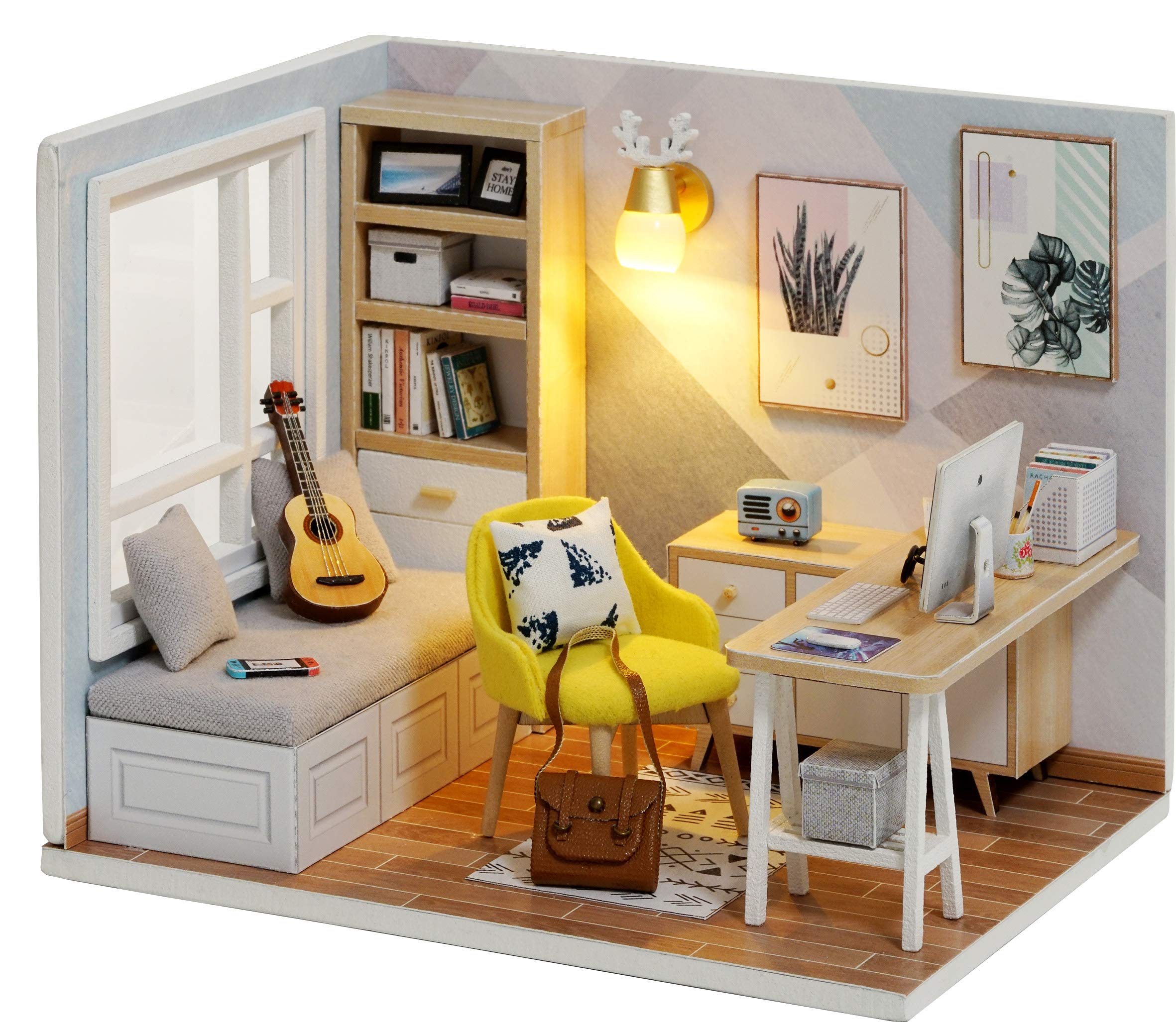 DIY Doll Room Miniature Furniture Wooden House Kit - DIY Cabin Sunshine Study 1:32 Mini Collector's Edition with Furniture and Accessories — image 1