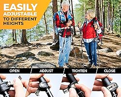 Foxelli Trekking Poles – 2-pc Pack Collapsible