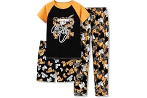 Beezizac Pajamas For Little Big Boys Cozy 3-Piece Soft Short Sleeves Shorts Set & Pants Cool PJ Kid Size 6-18