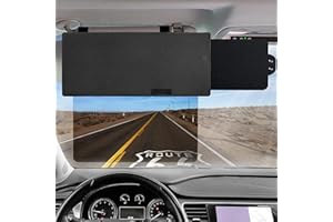 Veharvim Polarized Sun Visor for Car, UV400 Car Sun Visor Extension with Polycarbonate Lens and Side Sunshade,Anti-Glare Car Visor for Clearer Vision and Safe Driving,UV-Filtering/Protection