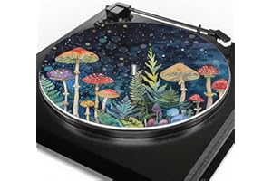 Qehuruxo Colored Mushrooms Record Slipmat Disc - Felt Material, Antistatic, Tighter Defined Bass, Enhances Sound Quality for 