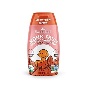 SweetLeaf Organic Monk Fruit Liquid, Water Enhancer, Strawberry Guava, 1.7 Oz