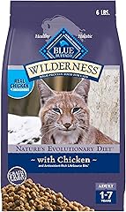 Blue Buffalo Wilderness Nature's Evolutionary Diet High-Protein, Grain-Free Natural Dry Food for Adult Cats, Chicken, 6-lb. B