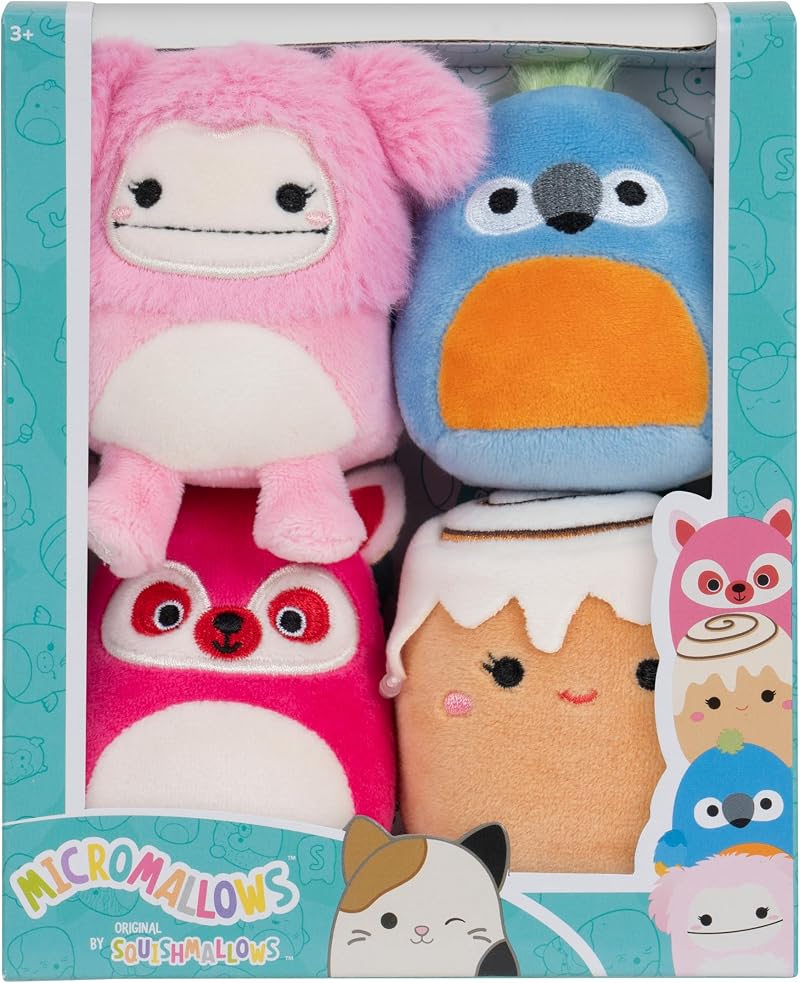 Squishmallows Original Micromallows 4-Pack Brina Bigfoot Chanel Cinnamon Lucia
