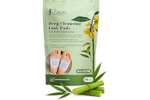 Ballotte Deep Cleansing Foot Pads, Soothe Your Soles While You Sleep, Infused with Bamboo Vinegar, Mint & Vitamin C, Premium Foot Patches for Men & Women (10 Foot Pads)