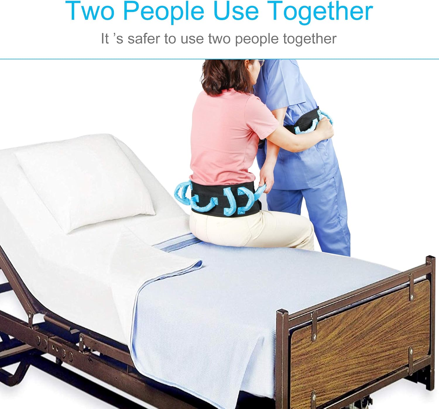 REAQER Transfer and Walking Gait Belt with 7 Handles for Patient Care(Adjustable Waist Circumference:31"~51"): Health & Personal Care