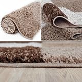 THE RUGS Modern Shaggy Area Rug Multicolour 80x150 cm Brown view 5