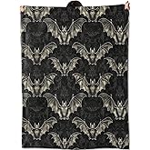 amepay Gothic Bat Blanket Gifts for Kids Women Adult Girls,Goth Horror Black Throw Blankets,Soft Comfy Lightweight for Home Couch Bed Sofa Modern Halloween Decor,Dark and Mysterious Art 60x80in