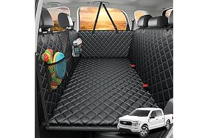 URPOWER XL Dog Back Seat Extender for Crew Cab Truck, Hard Bottom Dog Car Seat Cover Waterproof Dog Car Hammock Pet Backseat 
